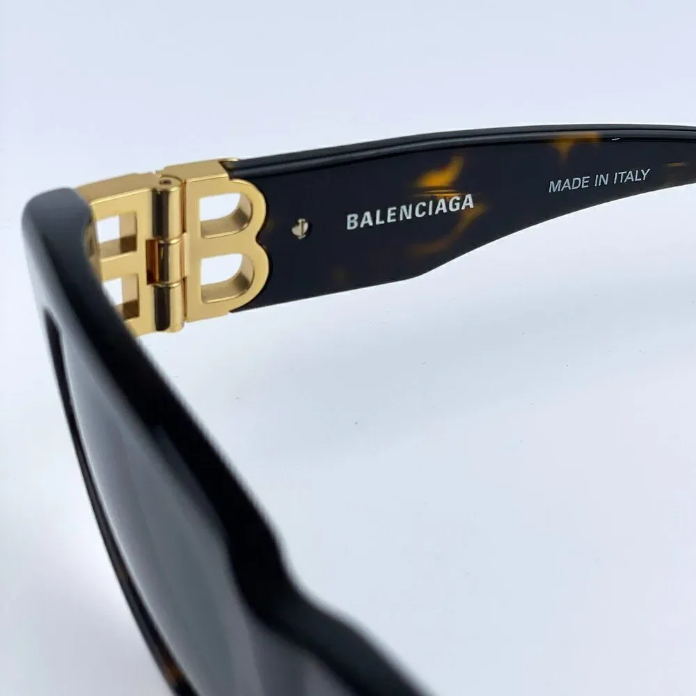 SALE! NEW Balenciaga BB0095S 002 Havana Brown Gold Green Oval Unisex Sunglasses